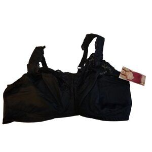 NWT The Gel Strap Full Figure Black Lace No Wire, Front Closure Bra Sz 50DD